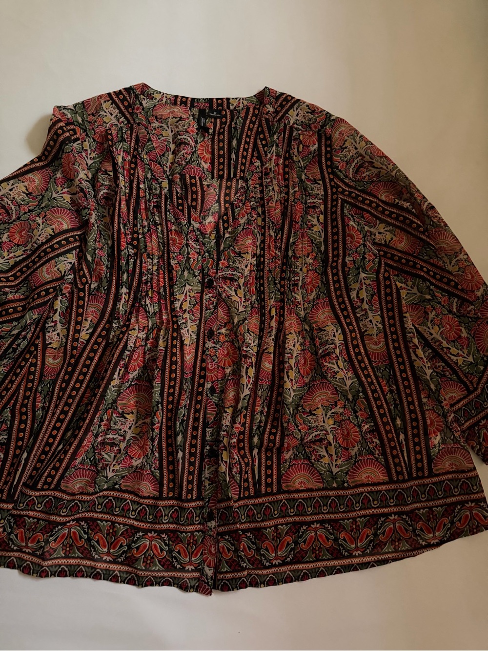new directions Multi Print Peasant Blouse 1X